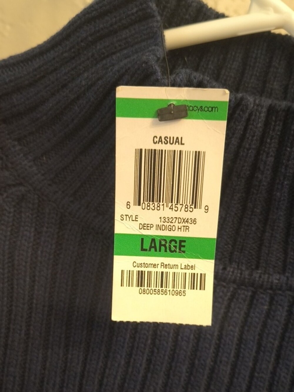 Alfani Navy Ribbed Sweater - Picture 4 of 6